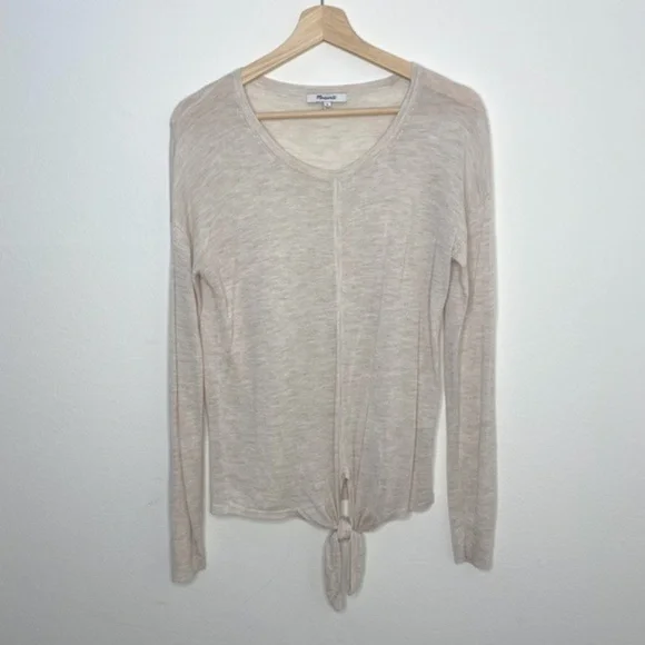 Madewell Tie Front thin sweater - Picture 3 of 7